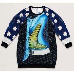 Adidas x Mary Katrantzou Rare Graphic Sweatshirt Dress XL Designer Collaboration